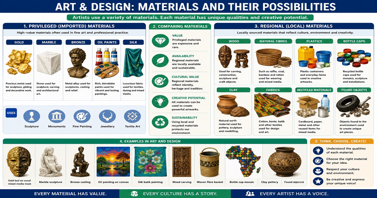 Regional Materials And Privileged Materials for SHS 2 Art & Design Foundation – Educational Illustration