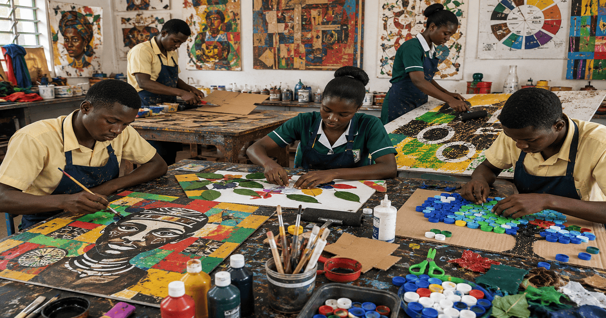 Concept Of Materials, Tools And Methods for SHS 1 Art & Design Studio – Educational Illustration