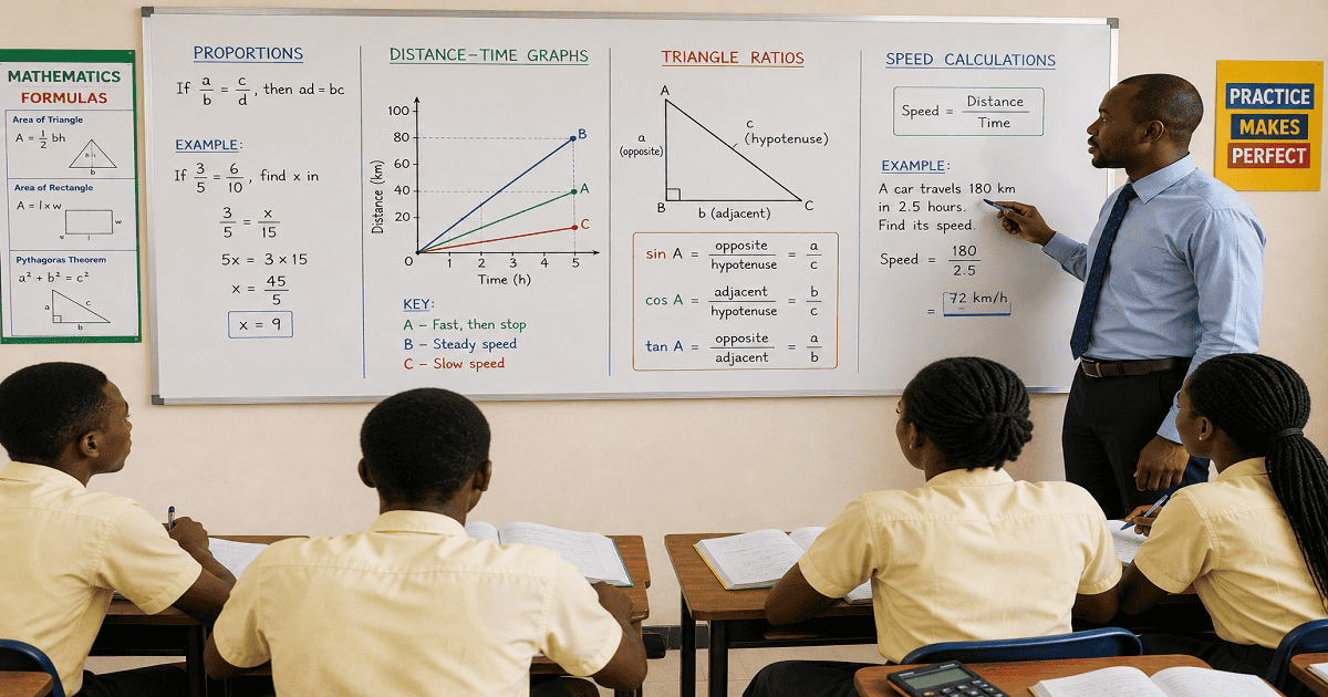 Applications Of Proportions for SHS 2 Core Mathematics – Educational Illustration