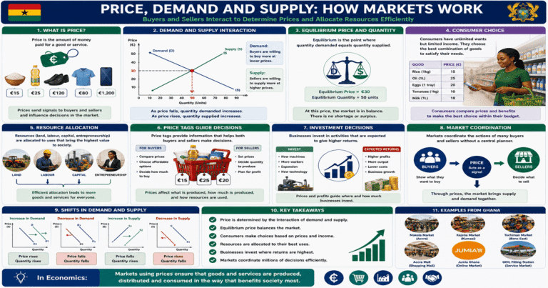 Price In The Economy for SHS 1 Economics – Educational Illustration