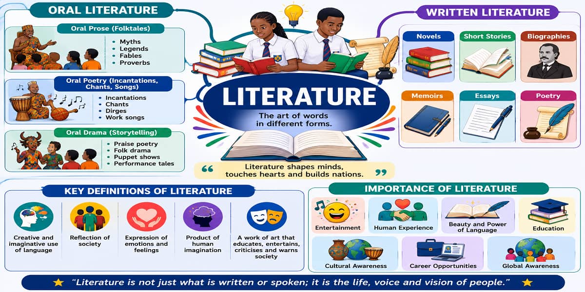 Definition, Introduction and Application of Basic Concept of Literature for SHS 1 Literature-in-English – Educational Illustration