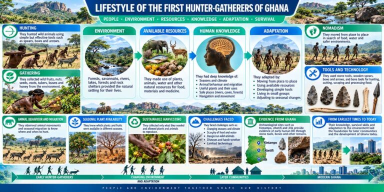 Ghanaian SHS students studying the lifestyle, environment, tools and archaeological evidence of the first hunter-gatherers of Ghana.