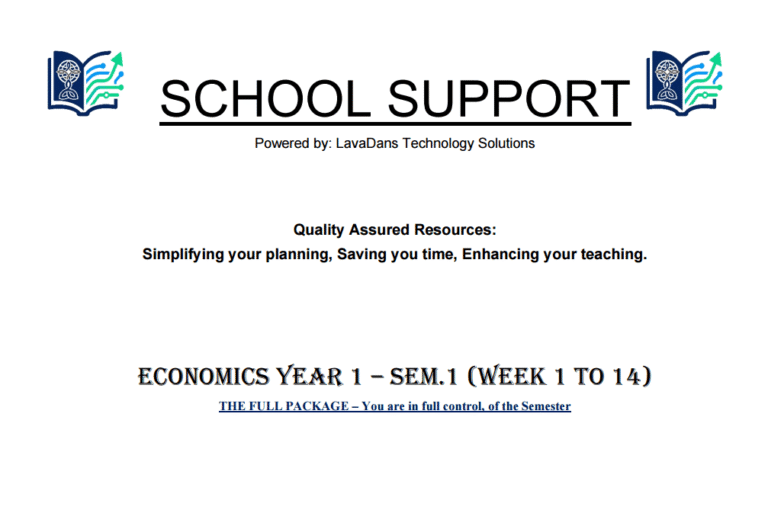 ECONOMICS YEAR 1 SEMESTER 1 - Complete Premium Package