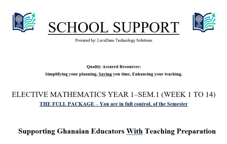 ELECTIVE MATHEMATICS YEAR 1 SEMESTER 1 THUMBNAIL