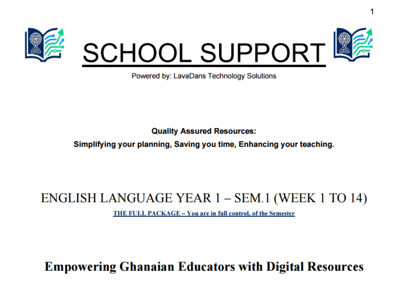 ENGLISH LANGUAGE YEAR 1 SEMESTER 1 THUMBNAIL